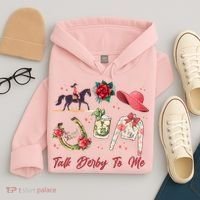 Funny Cute Talk Derby To Me Horse Racing Hoodie thumb 4