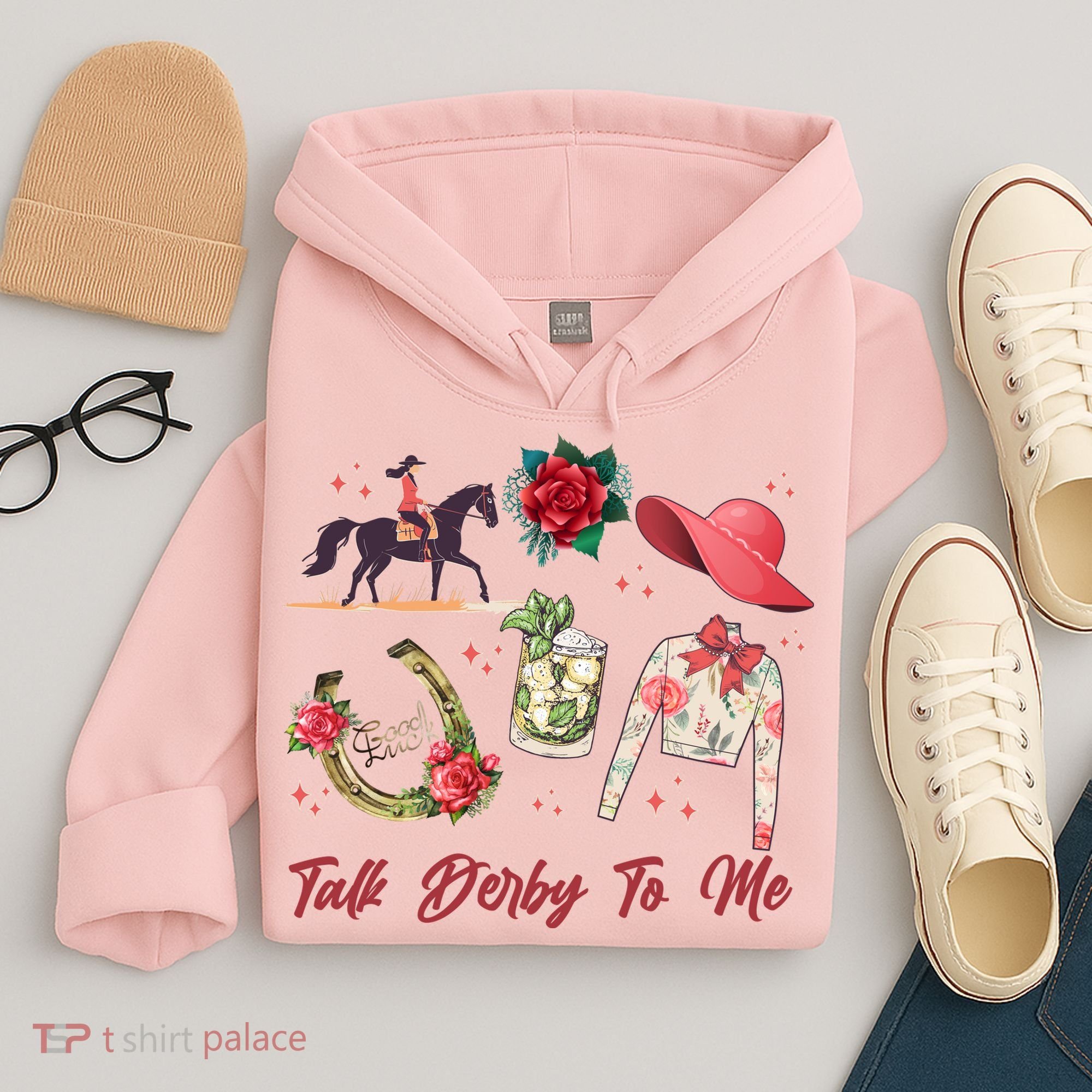 Funny Cute Talk Derby To Me Horse Racing Hoodie