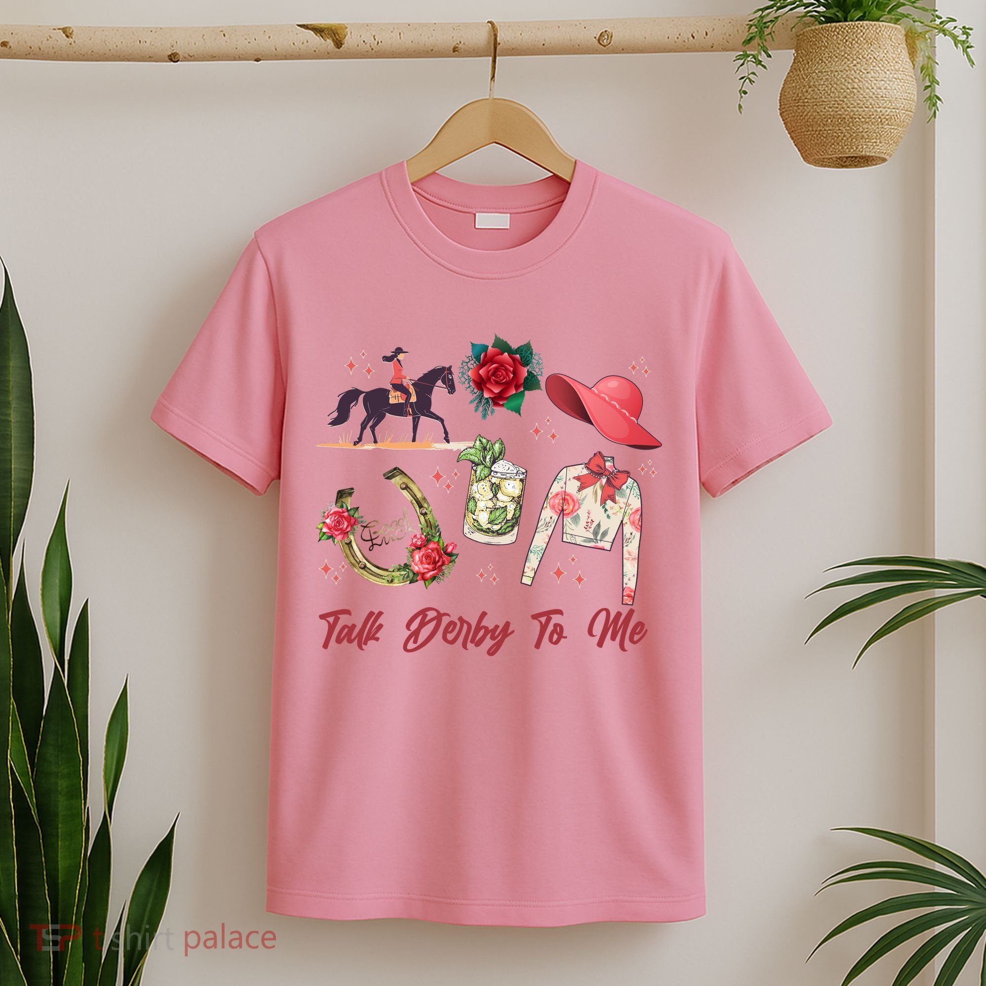 Funny Cute Talk Derby To Me Horse Racing T-Shirt