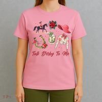Funny Cute Talk Derby To Me Horse Racing T-Shirt thumb 4