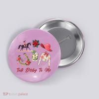 Funny Cute Talk Derby To Me Horse Racing Button thumb 0