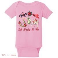 Funny Cute Talk Derby To Me Horse Racing Baby Bodysuit thumb 0