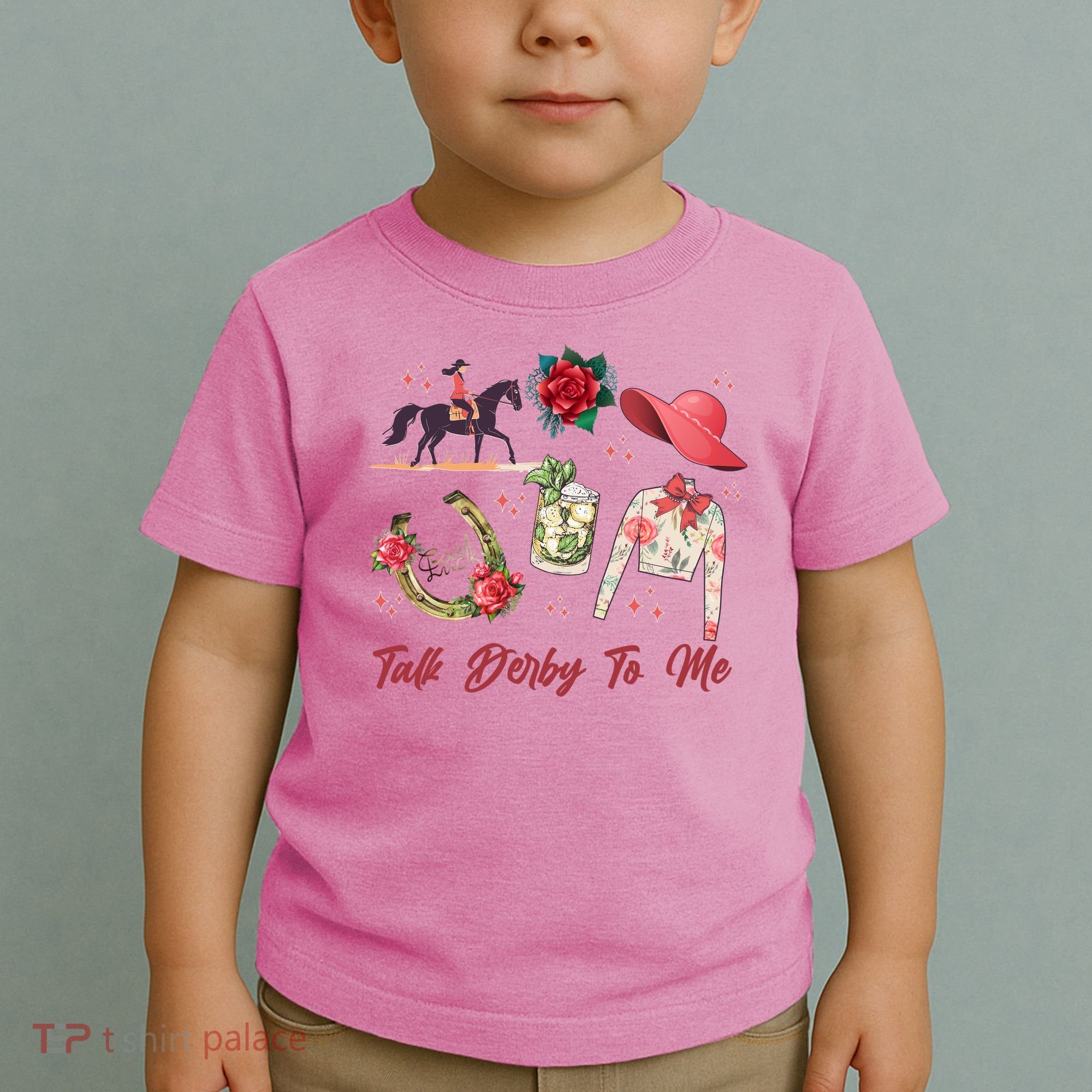 Funny Cute Talk Derby To Me Horse Racing Toddler T-Shirt