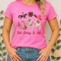 Funny Cute Talk Derby To Me Horse Racing Women's T-Shirt thumb 2