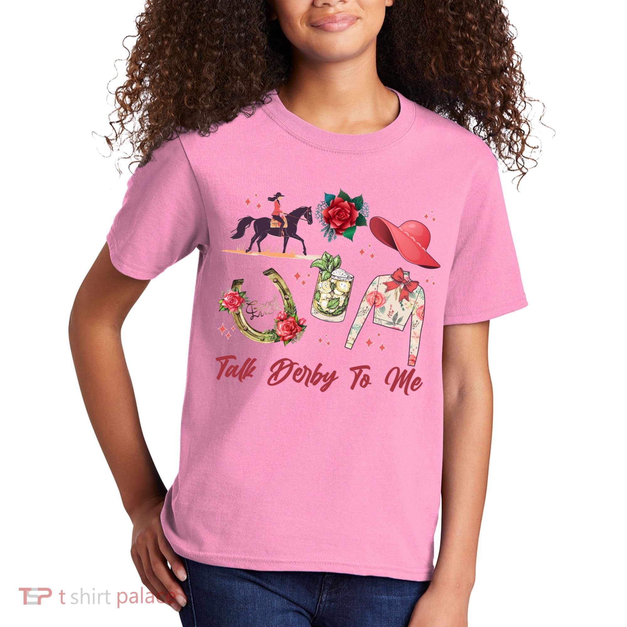 Funny Cute Talk Derby To Me Horse Racing Kids T-Shirt