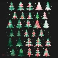 Festive Christmas Trees Patterns Mash Up Doggie Tank thumb 4