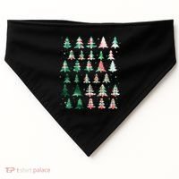 Festive Christmas Trees Patterns Mash Up USA-Made Doggie Bandana thumb 0