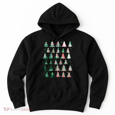 Festive Christmas Trees Patterns Mash Up Hoodie
