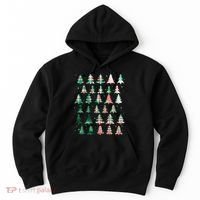 Festive Christmas Trees Patterns Mash Up Hoodie thumb 0