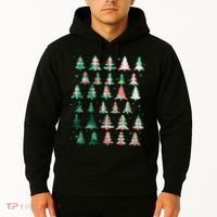 Festive Christmas Trees Patterns Mash Up Hoodie thumb 2