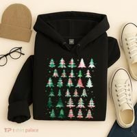 Festive Christmas Trees Patterns Mash Up Hoodie thumb 4