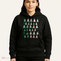Festive Christmas Trees Patterns Mash Up Hoodie thumb 5