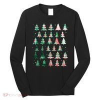 Festive Christmas Trees Patterns Mash Up Long Sleeve Shirt thumb 0