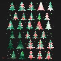 Festive Christmas Trees Patterns Mash Up Long Sleeve Shirt thumb 2