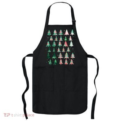 Festive Christmas Trees Patterns Mash Up Apron