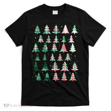 Festive Christmas Trees Patterns Mash Up T-Shirt