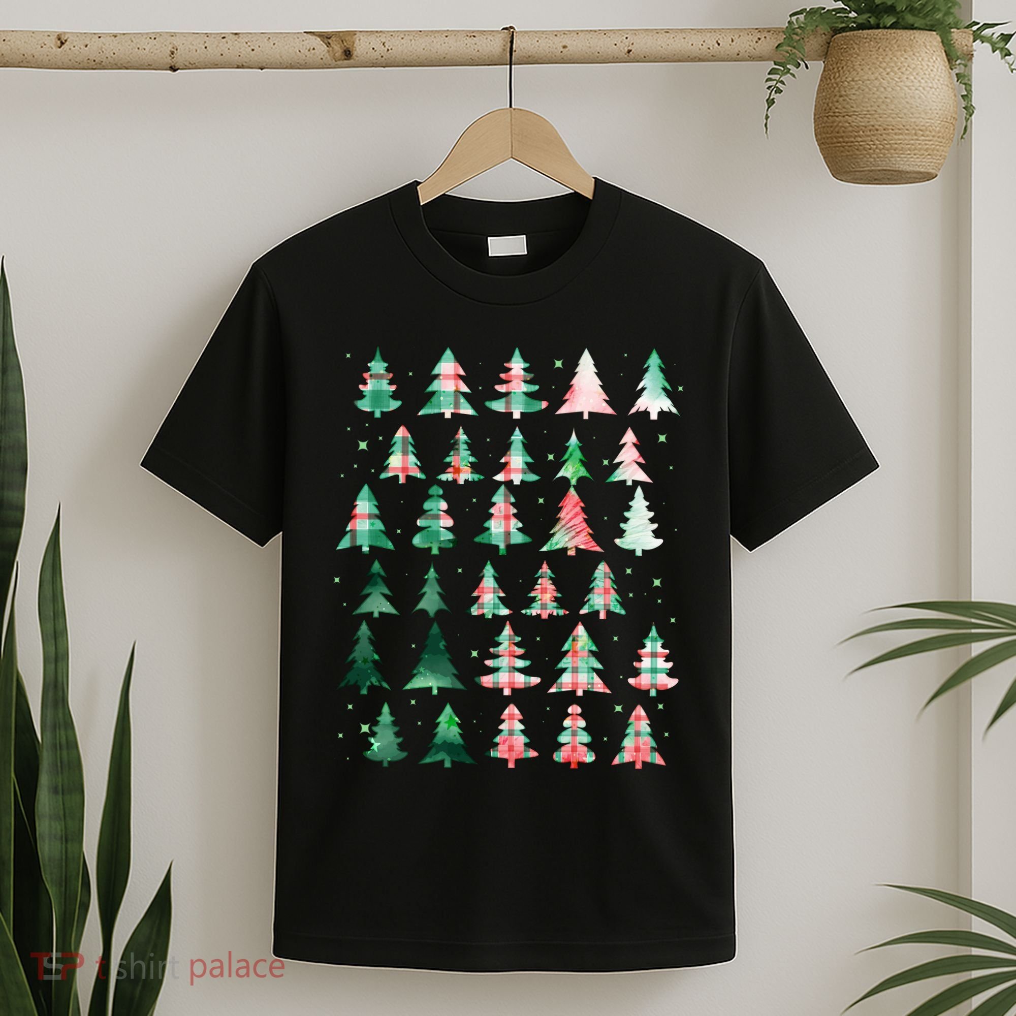 Festive Christmas Trees Patterns Mash Up T-Shirt