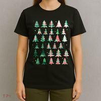 Festive Christmas Trees Patterns Mash Up T-Shirt thumb 4
