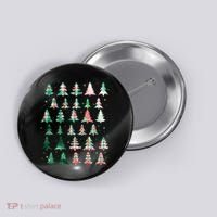 Festive Christmas Trees Patterns Mash Up Button thumb 0