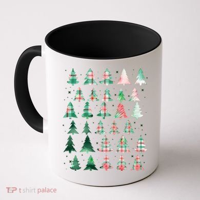 Festive Christmas Trees Patterns Mash Up Coffee Mug