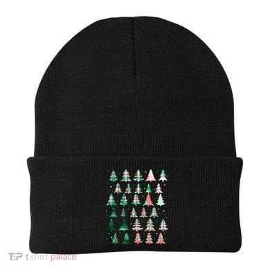 Festive Christmas Trees Patterns Mash Up Beanie