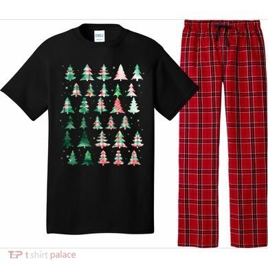 Festive Christmas Trees Patterns Mash Up Pajama Set