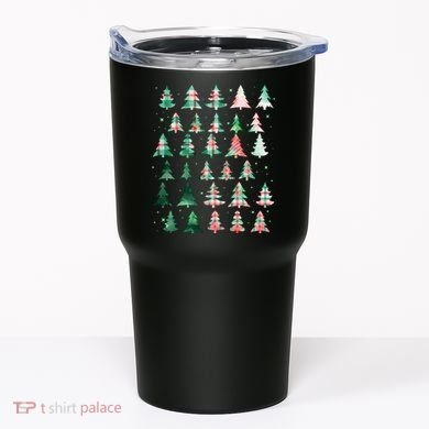 Festive Christmas Trees Patterns Mash Up Tumbler