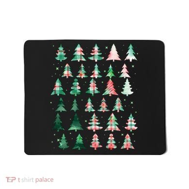 Festive Christmas Trees Patterns Mash Up Mousepad