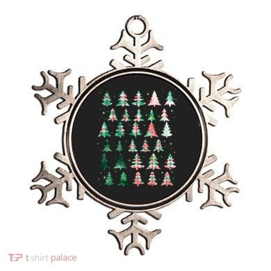 Festive Christmas Trees Patterns Mash Up Ornament