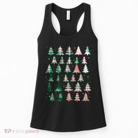 Festive Christmas Trees Patterns Mash Up Women's Tank Top thumb 0