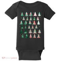 Festive Christmas Trees Patterns Mash Up Baby Bodysuit thumb 0