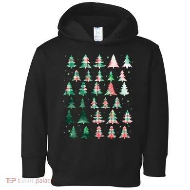 Festive Christmas Trees Patterns Mash Up Toddler Hoodie