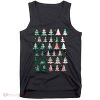 Festive Christmas Trees Patterns Mash Up Tank Top thumb 0