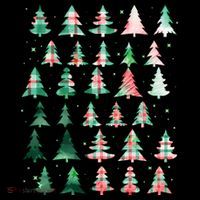 Festive Christmas Trees Patterns Mash Up Tank Top thumb 6