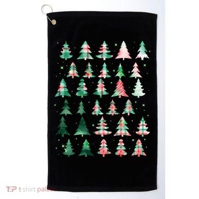 Festive Christmas Trees Patterns Mash Up Golf Towel