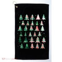 Festive Christmas Trees Patterns Mash Up Golf Towel thumb 0