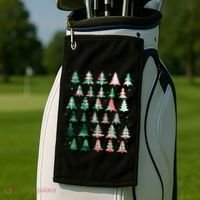 Festive Christmas Trees Patterns Mash Up Golf Towel thumb 2