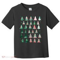 Festive Christmas Trees Patterns Mash Up Toddler T-Shirt thumb 0
