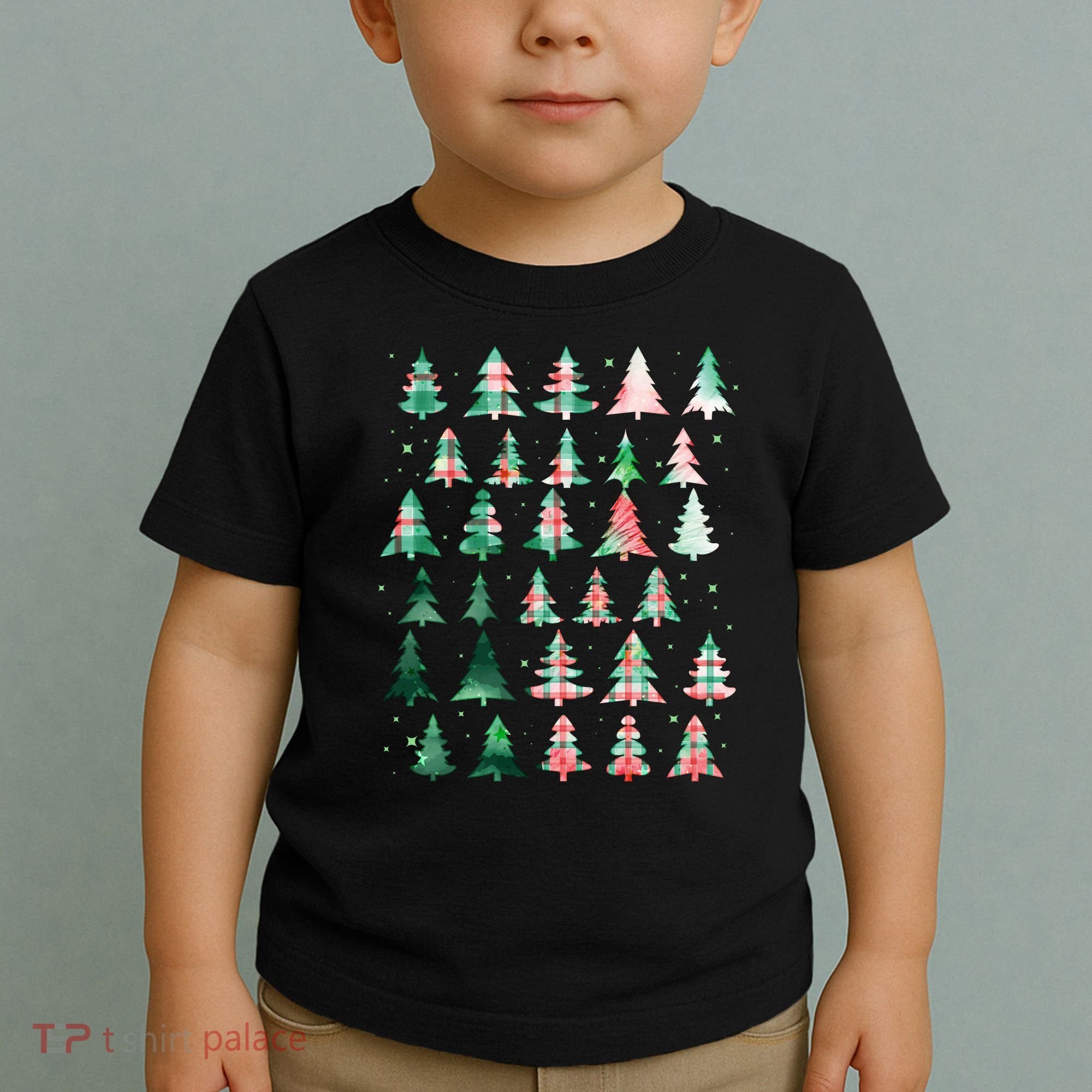 Festive Christmas Trees Patterns Mash Up Toddler T-Shirt
