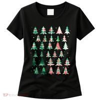 Festive Christmas Trees Patterns Mash Up Women's T-Shirt thumb 0