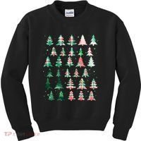 Festive Christmas Trees Patterns Mash Up Kids Sweatshirt thumb 0
