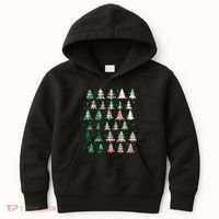 Festive Christmas Trees Patterns Mash Up Kids Hoodie thumb 0