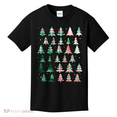 Festive Christmas Trees Patterns Mash Up Kids T-Shirt