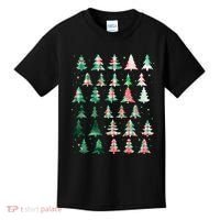 Festive Christmas Trees Patterns Mash Up Kids T-Shirt thumb 0