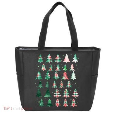 Festive Christmas Trees Patterns Mash Up Tote Bag