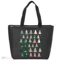 Festive Christmas Trees Patterns Mash Up Tote Bag thumb 0