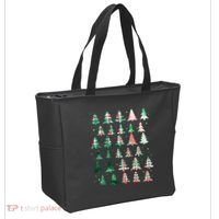 Festive Christmas Trees Patterns Mash Up Tote Bag thumb 2