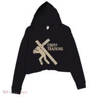 Funny Cross Training Religious Weightlifting Exercise Crop Fleece Hoodie thumb 0