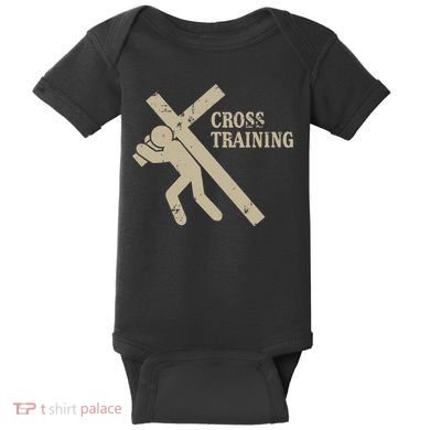 Funny Cross Training Religious Weightlifting Exercise Baby Bodysuit