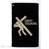 Funny Cross Training Religious Weightlifting Exercise Golf Towel thumb 0